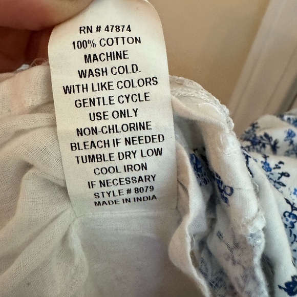 Cotton Eyelet Floral Asymmetrical Stitched Skirt Lace Trim Size Medium - Picture 6 of 6